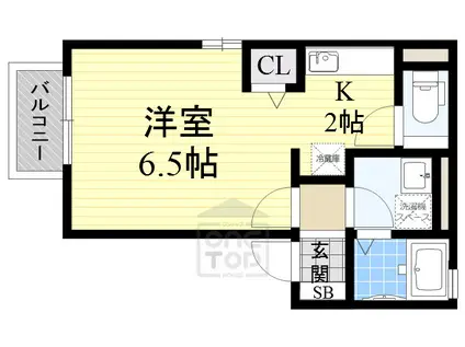 ポットマムⅡ(1K/2階)の間取り写真