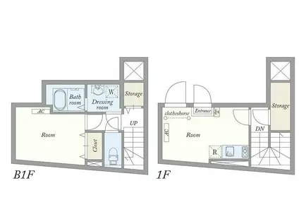 後楽プレイス(1LDK/1階)の間取り写真