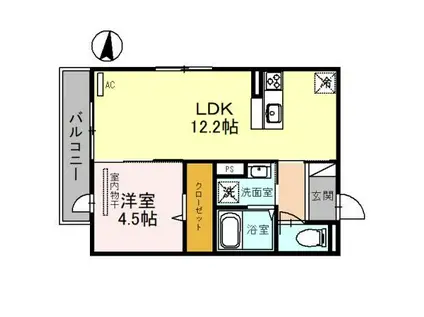 レーブ ノア(1LDK/2階)の間取り写真