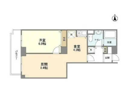 グランドスポット(1LDK/4階)の間取り写真