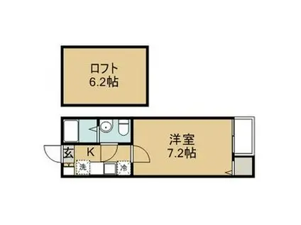 MARIANA I(1K/2階)の間取り写真