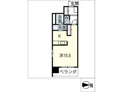 KUON(ワンルーム/4階)の間取り写真