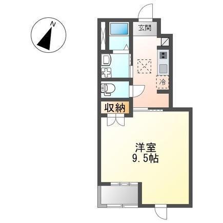 ＪＲ上越線 群馬総社駅 徒歩58分 2階建 築4年(1K/1階)の間取り写真