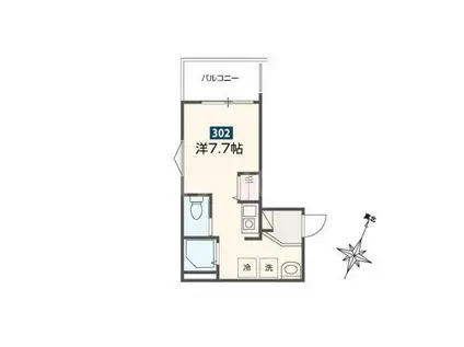 MELDIA京成小岩(ワンルーム/3階)の間取り写真