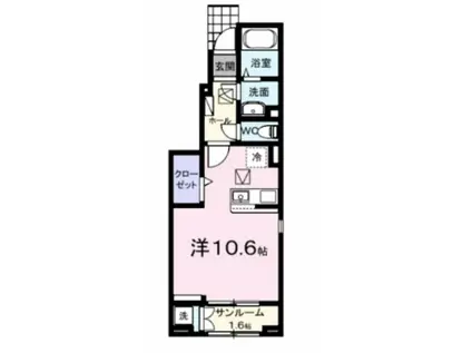 E-SPHERE 中延(ワンルーム/1階)の間取り写真