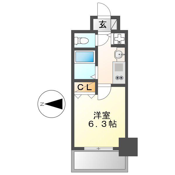 プレサンス泉セントマーク(1K/3階)の間取り写真