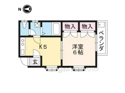 カステロレヴィPARTⅢ(1K/3階)の間取り写真