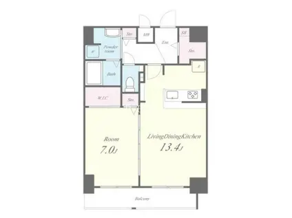 テイーエスワン(1LDK/6階)の間取り写真