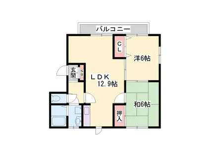 アルコラカーサ町坪II(2LDK/2階)の間取り写真