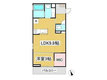 トリシア横町サウス(1LDK/3階)の間取り写真