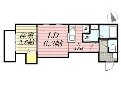 CHERIM西鉄久留米IV(1LDK/3階)の間取り写真