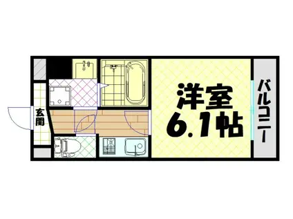 グランパシフィック恵美須西(1K/2階)の間取り写真