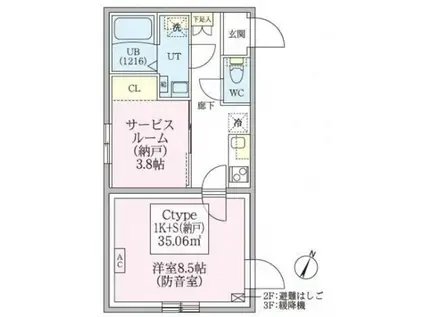 スカイラシクラス田園調布本町(1SK/3階)の間取り写真