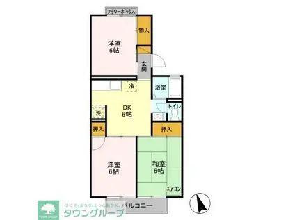 サンVパークII・III II(3DK/2階)の間取り写真