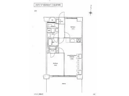 SOCIETY清澄白河(2LDK/2階)の間取り写真