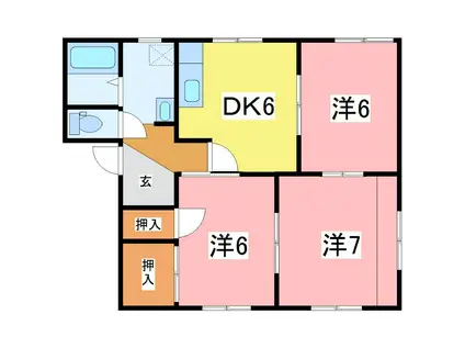 PF-I(3DK/2階)の間取り写真