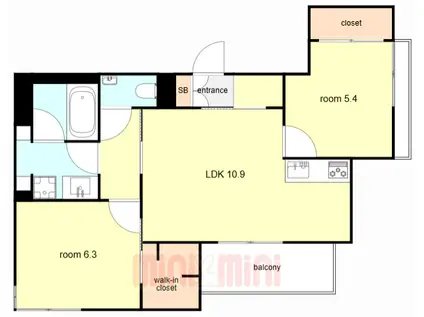 SHAMAISON GARDENS 旭が丘II(2LDK/3階)の間取り写真