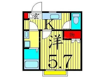 ファインベル北綾瀬IV(1K/1階)の間取り写真