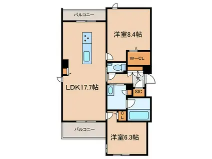 アーベントメーア(2LDK/2階)の間取り写真