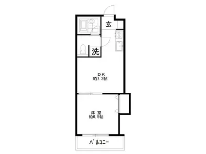 セトル明王台(1DK/1階)の間取り写真