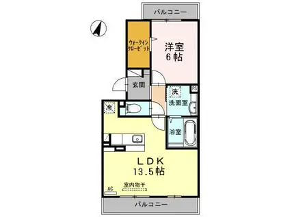 レイクサイド A303(1LDK/3階)の間取り写真