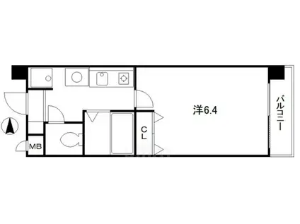 グランドパレス御池衣棚(1K/2階)の間取り写真