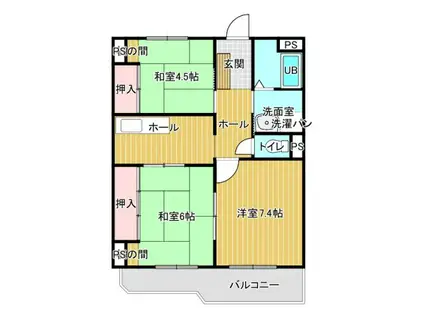 牟呂ハイム(3DK/4階)の間取り写真