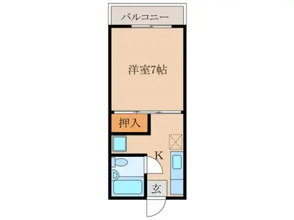 サンシャインKANOYA(1K/2階)の間取り写真