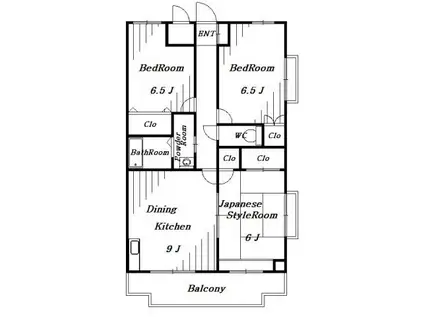SCヒルズ稲毛(3DK/2階)の間取り写真
