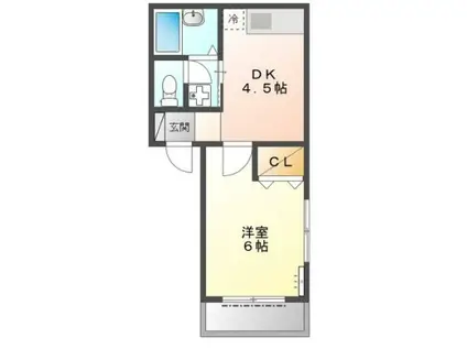 ハイツみゆき(1DK/1階)の間取り写真