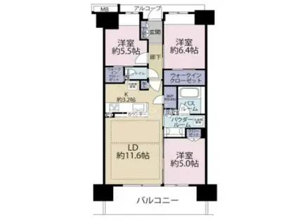 シティテラス神崎川駅前(3LDK/3階)の間取り写真