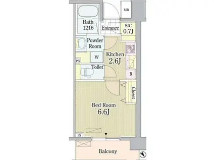 PRIMEURBAN東中野COURT 旧ACOLT新宿落合(1K/10階)の間取り写真
