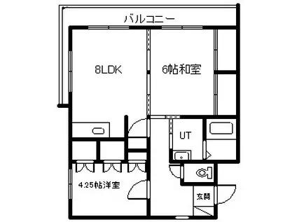 ハイツライラック(2LDK/4階)の間取り写真