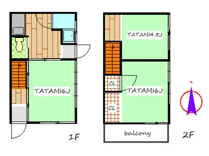 マンション緑(3K/2階)の間取り写真