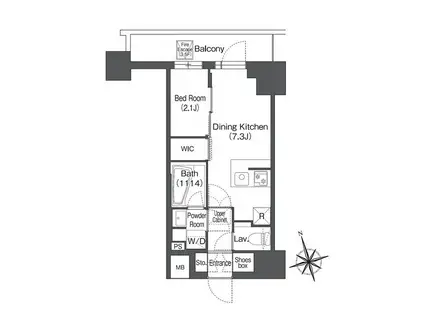 コンフォリア日暮里(1DK/6階)の間取り写真