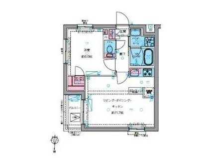 GENOVIA四谷三丁目GREEN VEIL(1LDK/2階)の間取り写真