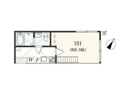 アザーレ・キュリオス中央林間(1K/1階)の間取り写真