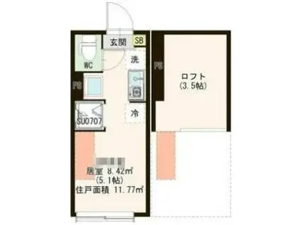 SAVOIRーFAIRE 大島(ワンルーム/1階)の間取り写真