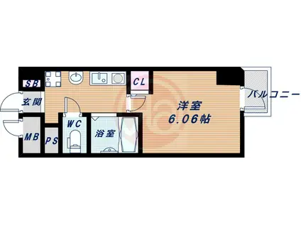 大阪プレステージアコモデーション(1K/3階)の間取り写真