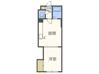 地下鉄環状通東ビル(1DK/3階)の間取り写真