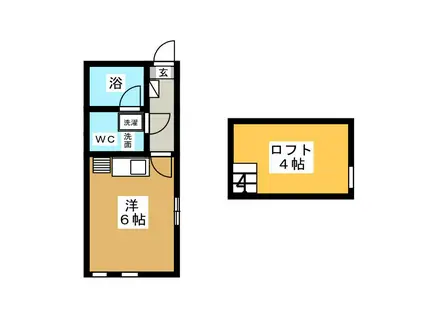 オリーブハイム(ワンルーム/2階)の間取り写真