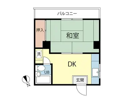 V.W.FLAT(1DK/3階)の間取り写真