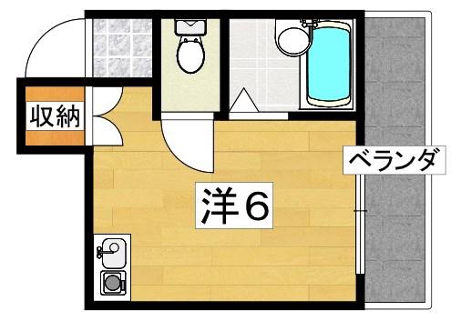 メビウス 香里 レジデンス(ワンルーム/4階)の間取り写真