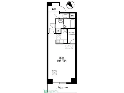 ルネスフィエスタ(ワンルーム/3階)の間取り写真