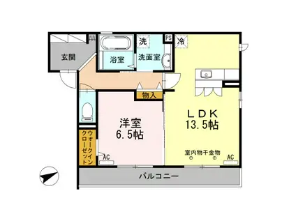 エムズコート(1LDK/3階)の間取り写真