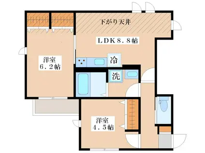 ESPACIO NH(2LDK/2階)の間取り写真