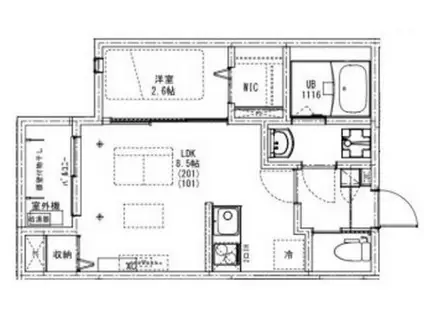 ケイアイ レジデンス 新柏(1LDK/2階)の間取り写真