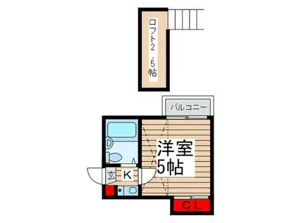 エンゼルハイム馬橋(1K/2階)の間取り写真