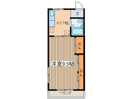 アイパレス湘南(1K/3階)の間取り写真