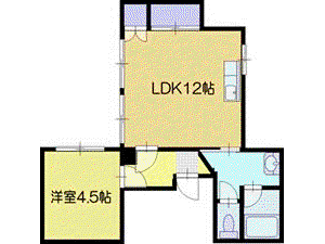 リルブランシュ(1LDK/4階)の間取り写真
